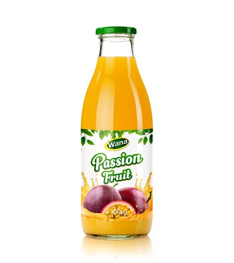 Passion Fruit Juice Drink In 300ml Glass Bottled Wana Beverage