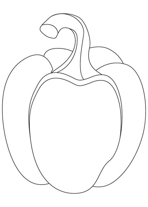 Bell Pepper Drawing Fruit Coloring Page Vegetable Coloring Page