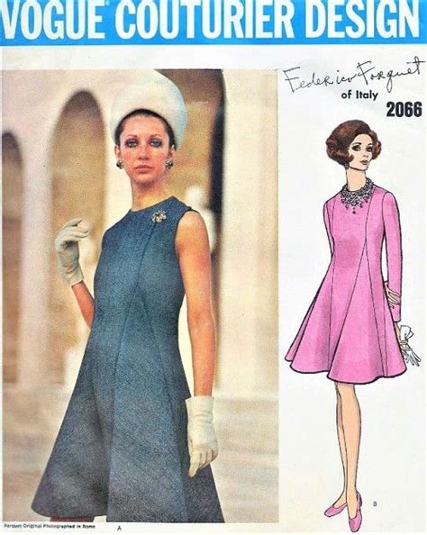 1960s Stunning Forquet Day Or Cocktail Evening Dress Pattern Vogue Couturier Design 2066 Elegant