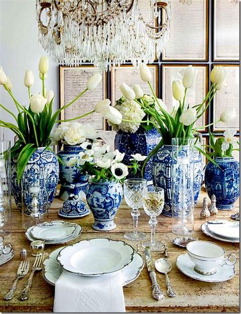 Blue White Mixed With Rustic Blue And White Vase White Decor Blue