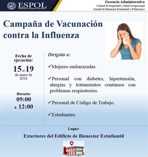 Campa A De Vacunaci N Contra La Influenza Escuela Superior Polit Cnica Del Litoral