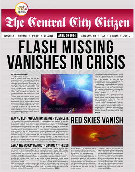 Flash Missing Vanishes In Crisis Newspaper 2024 By Marvincsc On Deviantart