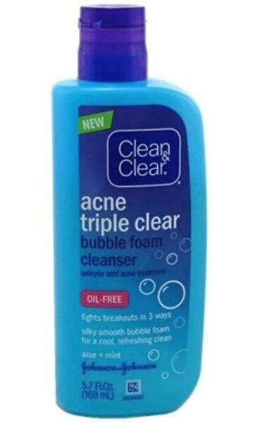 Clean And Clear Acne Triple Clr Cleanser Bubble Foam 57 Ounce 168ml For