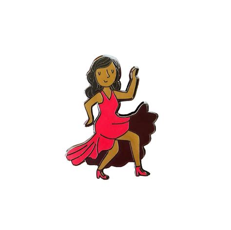 Woman Dancing Emoji Flamenco Girl Salsa Dancer Red Dress Etsy