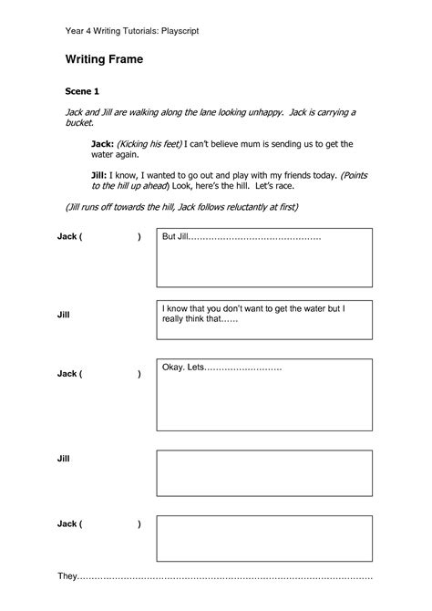 Script Writing Template For Kids Williamson