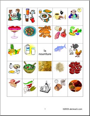 Check spelling or type a new query. French: Food Bingo Cards - see also: at bottom of screen ...