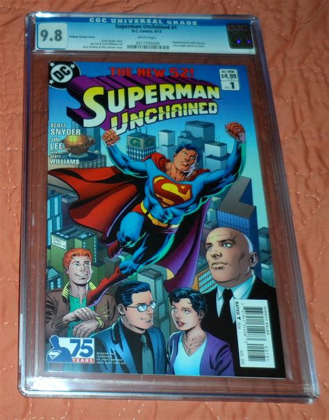 Superman Unchained 1 Modern Age Variant Cover New 52 Cgc 98 Graded