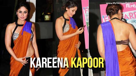 Kareena Kapoor Flaunting Her Sexy Back In A Super Sexy Orange Saree