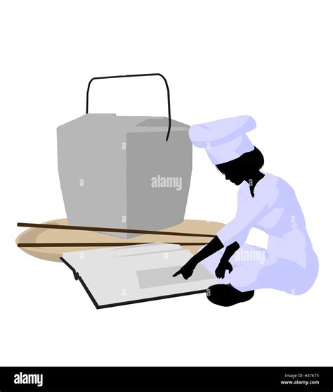 Female Chef Art Illustration Silhouette Stock Photo Alamy