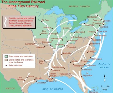 Map Of The Underground Railroad Routes