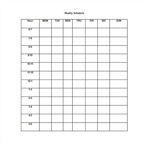 Free 10 Weekly Task Schedule Samples And Templates In Pdf Ms Word Excel
