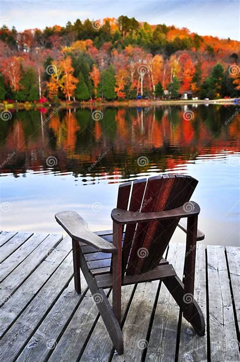 Wooden Dock On Autumn Lake Stock Image Image Of Peaceful 10175097