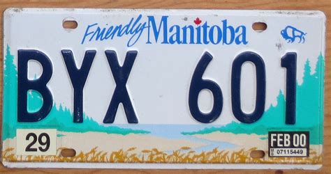 2000 Manitoba Vg Automobile License Plate Store Collectible License