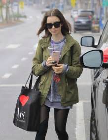 Lily Collins In Spandex Leaving The Gym In West Hollywood Gotceleb