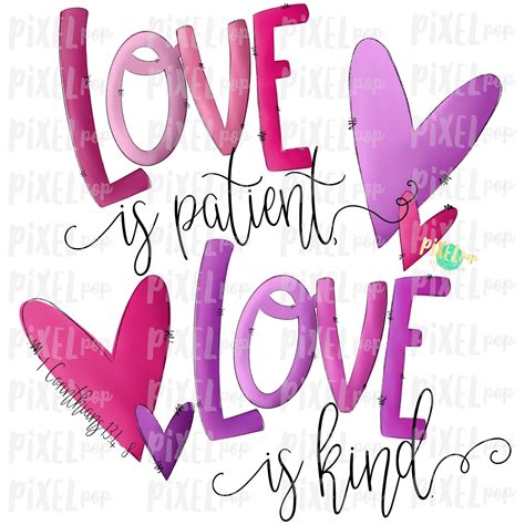 Love Is Patient Pink And Purple Sublimation Png Love Is Kind