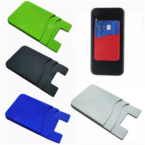 Silicone Credit Card Holder Pocket Sticker Adhesive Pouch Case For Cell