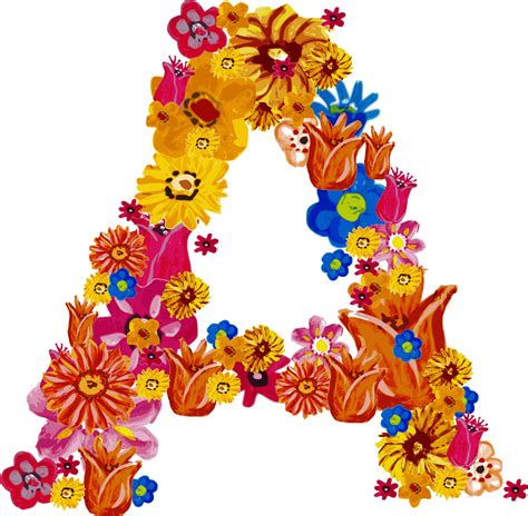 Flower Alphabet PNG Pic PNG Mart