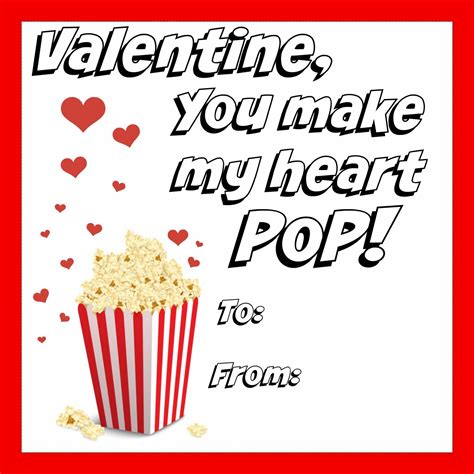 Free Popcorn Valentine Printable Printable Templates
