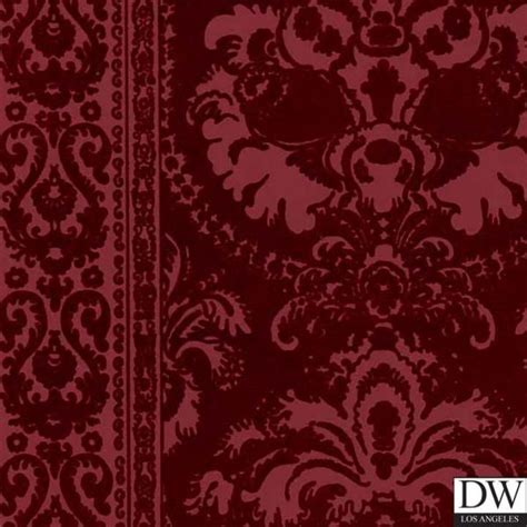 Victorian Flocked Velvet Wallpaper Tone On Tone Burgundy Velvet