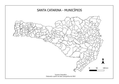 Mapa Munic Pios De Santa Catarina Para Colorir Em Pdf