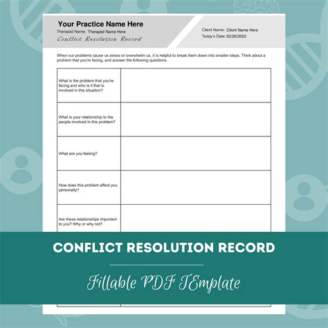 Conflict Resolution Worksheets Bundle Editable Fillable Etsy