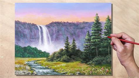 Acrylic Painting Waterfall Landscape Painting Tutorial 36