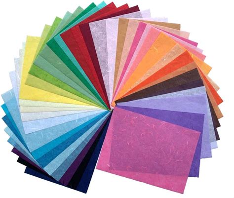 Size A4 Sheets Mixed Color Thin Mulberry Paper Sheets
