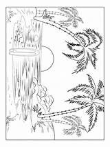 Hawaii Coloring Pages Printable Mycoloring Color sketch template