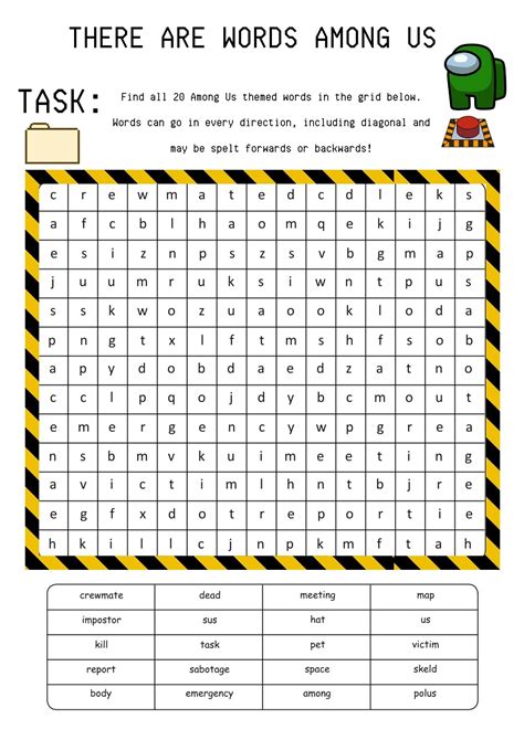 Among Us Word Search