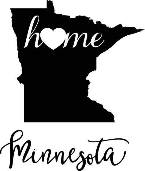 Minnesota State Map Digital File Svg Png  Eps Vector Etsy