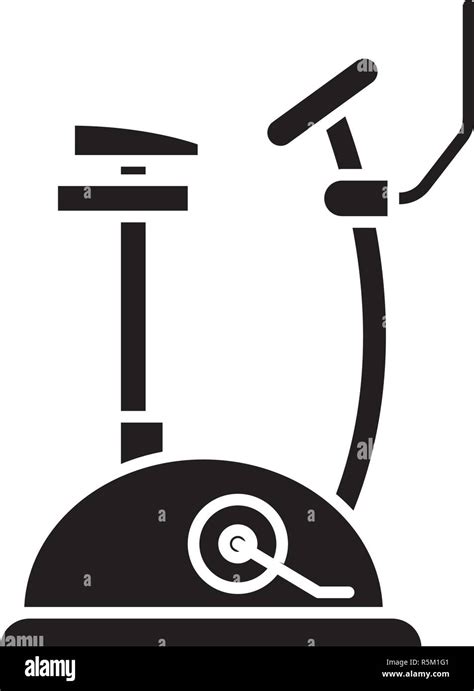 Exercise Bike Black Icon Vector Sign On Isolated Background Exercise