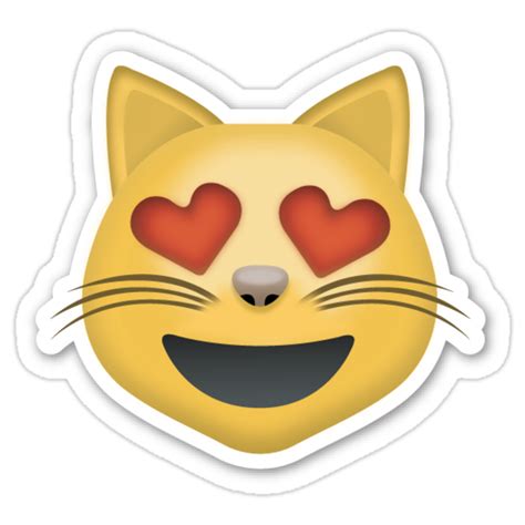 Cat Heart Eyes Emoji Sticker Sticker Von Youtubemugs Redbubble