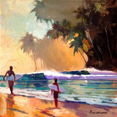 Lanikai Oahu Hawaii Surfer Painting Beach Painting Painting Photos