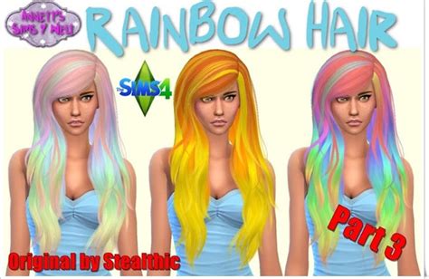 My Sims 4 Blog Rainbow Hair By Annett