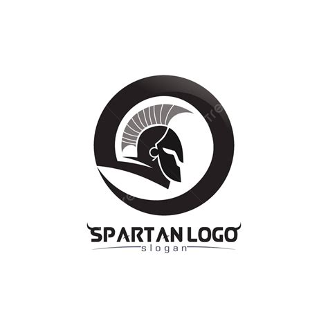 Black Spartan Gladiator Logo With Vector Design Featuring Helmet And