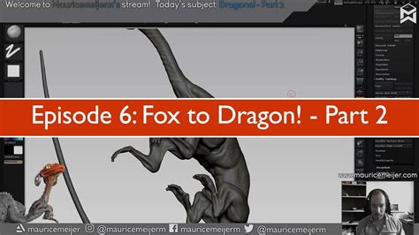 Zbrush Speedsculpt Episode 6 Fox To Dragon Part 2 Youtube