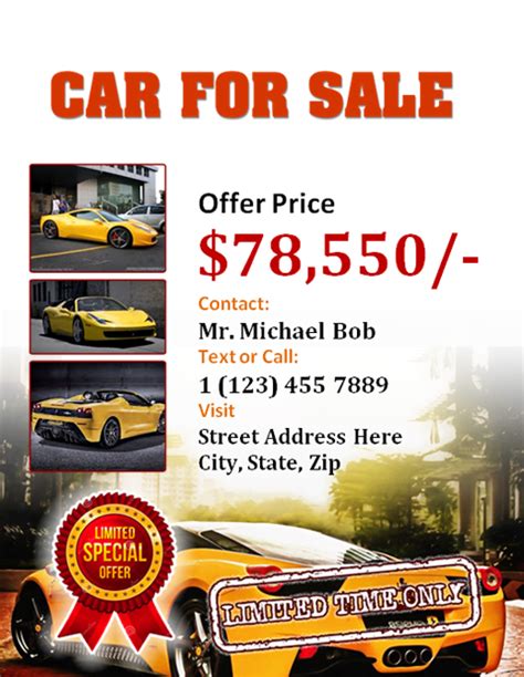 Free Printable Car For Sale Flyer Templates In Ms Word