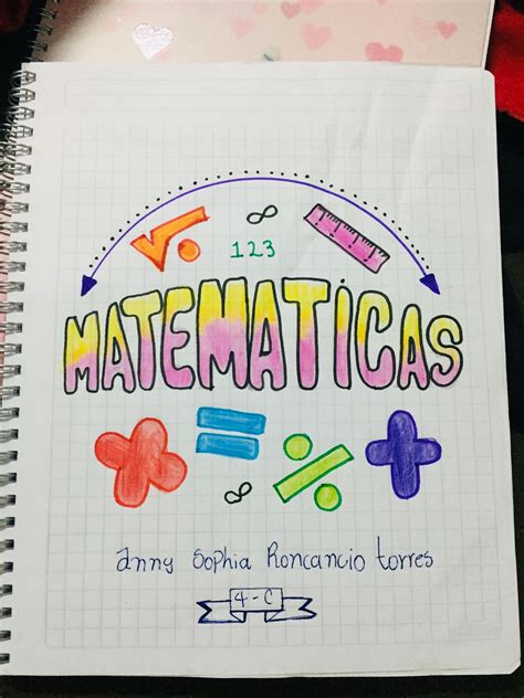 Portada Cuaderno Matematicas Caratulas De Matematicas Portadas De