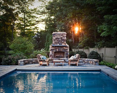 Pool With Outdoor Fireplace Houzz