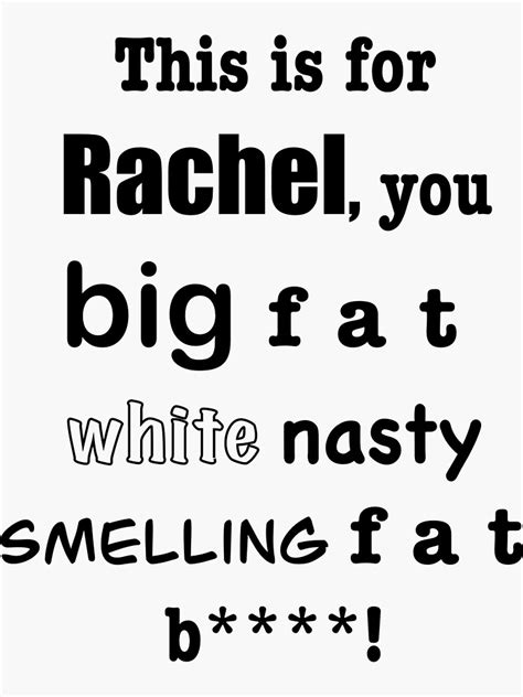 This Is For Rachel Sticker By Cameron1227 Redbubble