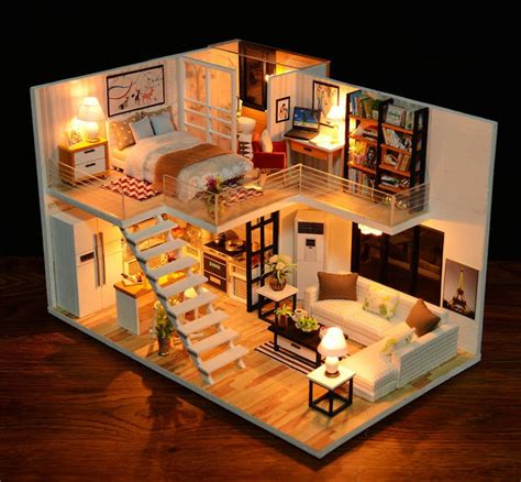 1 24 Diy Miniature Scenery Dollhouse Kit Lovely Small Loft Etsy