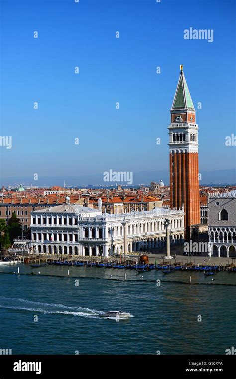The Campanile Di San Marco St Mark S Bell Tower From The Canale Di San Marco Venice Stock
