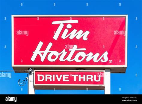 Tim Hortons Red And White Business Sign Or Logo Nov Stock