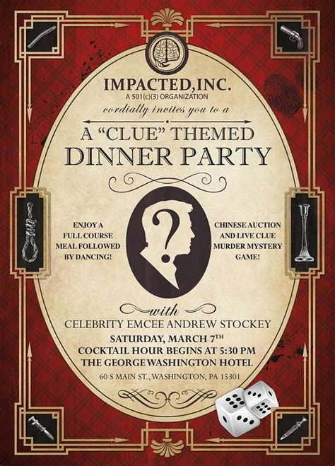Posted on october 24, 2014 by liz. 2020 Clue Themed Dinner Party Registration and Sponsorship