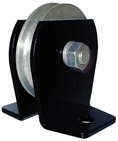 Pulley Block Flat Mount Designed For Wire Rope 516 In Max Cable