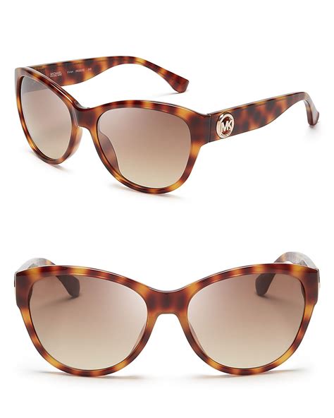 michael kors vivian cat eye sunglasses in brown tortoise lyst