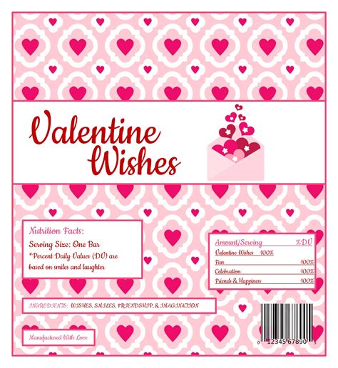 Candy Wrapper Valentines Candy Wrappers Valentine Candy Valentines