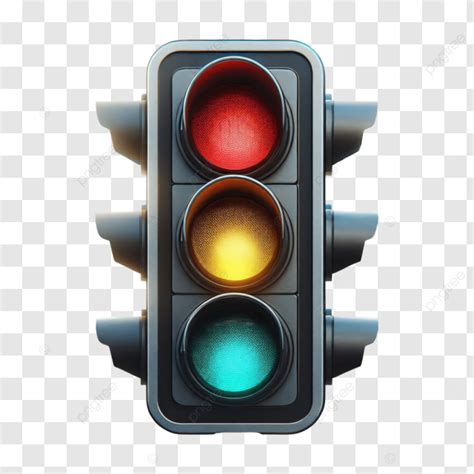 Traffic Lights With Red Yellow And Green Led Lamps Direction Colorus