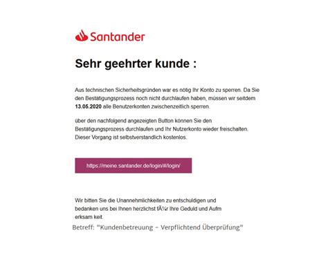 Med en lang historie i norge, og som en av verdens største banker, kombinerer santander lokal tilhørighet med. Santander-Phishing: Bestätigungsprozess noch nicht ...