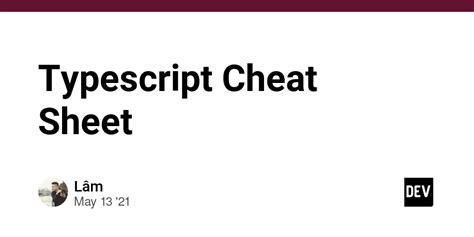 Typescript Cheat Sheet Dev Community Hot Sex Picture